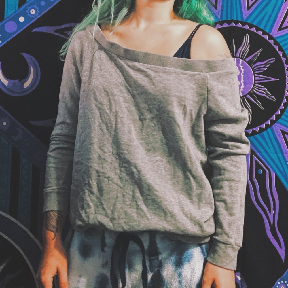 Grey off the shoulder sweater